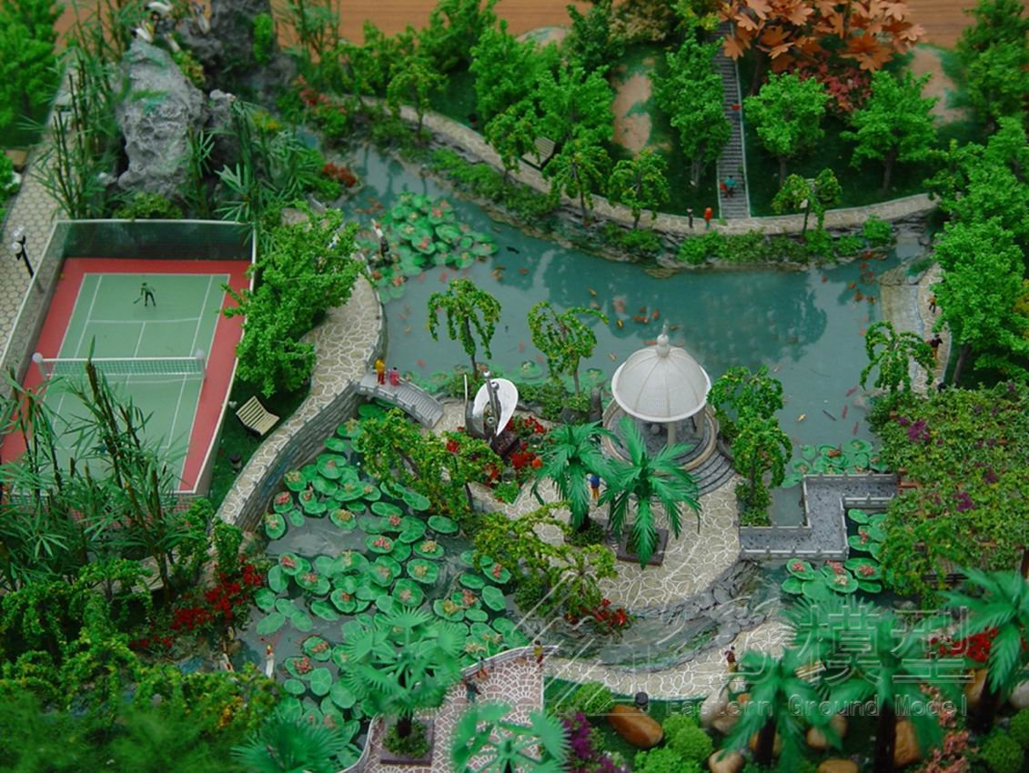 沙盘模型中建筑小品的制作方式