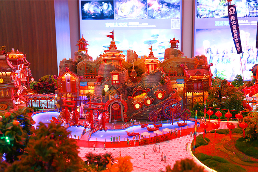 3d打印建筑模型水景组合